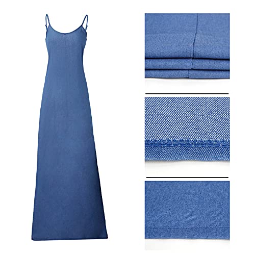 Robe sans manches en denim à bretelles style décontracté