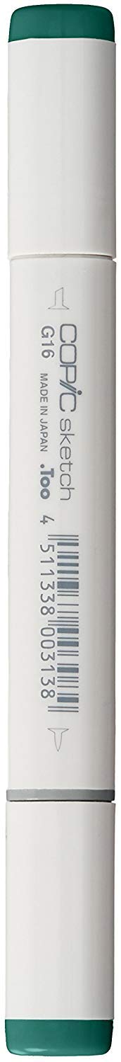Copic Sketch Coloured Marker Pen, (G-16) Malachite, For Art & Crafts, Colouring, Graphics, Highlighter, Design, Anime