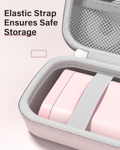 Image of ProCase Label Maker Case Compatible with Nelko P21, Phomemo D30 Label Printer, Compact Portable Bag for SUPVAN E10 /ORGSTA S001 Sticker Printer, Storage for Label Tape&Accessories (Case Only) -Pink