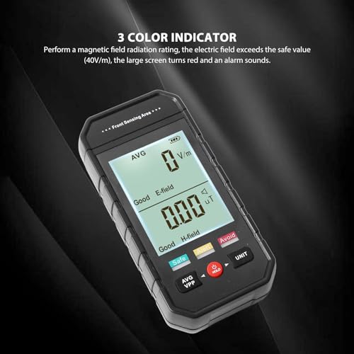 Medidor Digital de Radiación EMF con Alarma Visual y Pantalla LCD miniatura 3