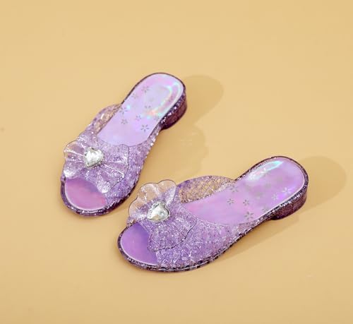 Jelly Sandals for Girls Dress Slide Princess Frozen Inspired Elsa Flats Dance Party Cosplay Snow Queen Birthday Clear Slippers Summer Little Girls, Toddler Slip On2