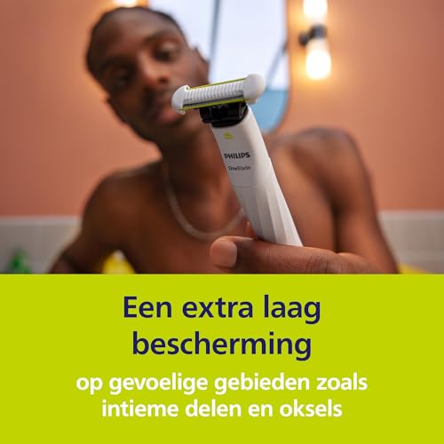 Philips OneBlade Skin Protect Vervangend mesje, voor OneBlade elektrisch scheerapparaat en trimmer, duurzaam roestvrij staal, trimmen en scheren met extra huidbescherming, 2 stuks, QP229/50 - Afbeelding 5