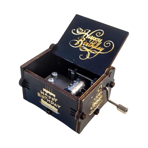Qaixwuyi Spieluhr Holz Happy Birthday Spieldose Handgekurbelte Spieluhr...