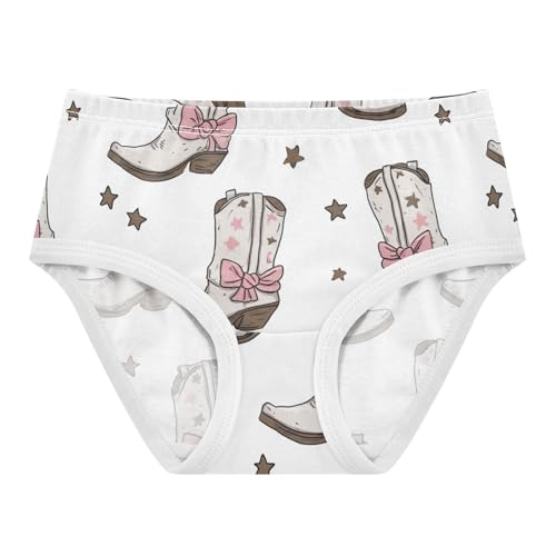 Wusikd Cowgirl Boots Girls' Underwear Cotton Pink Bows Stars Girls Briefs Soft Toddler Underwear 2T