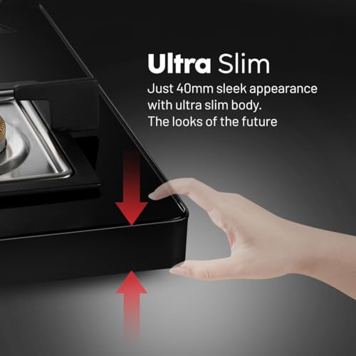 Image of Glen 3 Burner Ultra Slim LPG Gas Stove | Auto Ignition | 1 Jumbo Forged Brass Burner | Toughened Glass Top | 360 Revolving Inlet Nozzle | 5 years warranty on glass, valve and burner | 1035USBLAI