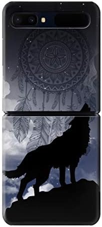R3011 Dream Catcher Wolf Howling Case Cover for Samsung Galaxy Z Flip 5G