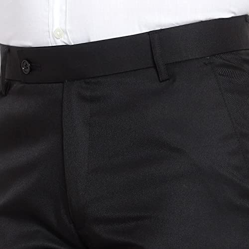 Image of The PS Men's Formal Regular Fit Cotton Blend Black, Dark Grey Combo Trouser (Pack of 2)