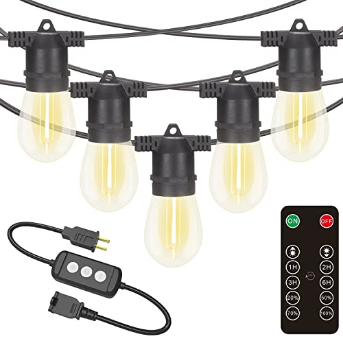 alitade 96FT LED Outdoor String Lights with Dimmer & Timer, Shatterproof IP65 Waterproof Patio Lights for Christmas, Party, Wedding Decoration