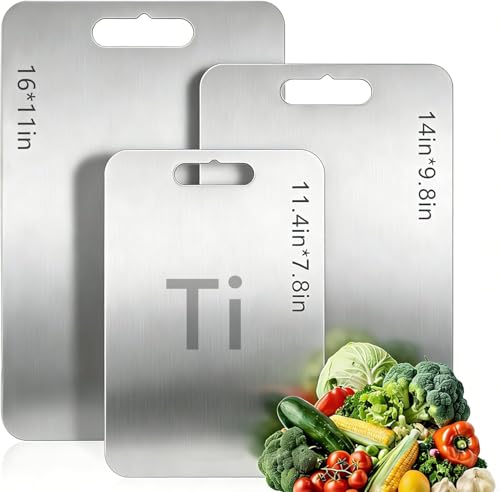 Lista de Conjuntos de tablas para picar - 5 favoritos. 42 KGLN 3PCS Tabla de Cortar de Titanio para Cocina, Tabla de Cortar de Doble Cara de Grado Alimenticio, Tablas de Cortar con Asa, Aptas para Lavaplatos, Tablas de Cortar para Carnes,...