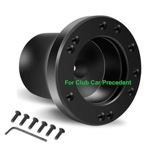 Kewhaul Golf Cart Steering Wheel Adapter Chrome Hub for Club Car Precedent & Club Car Tempo Golf Carts, Black