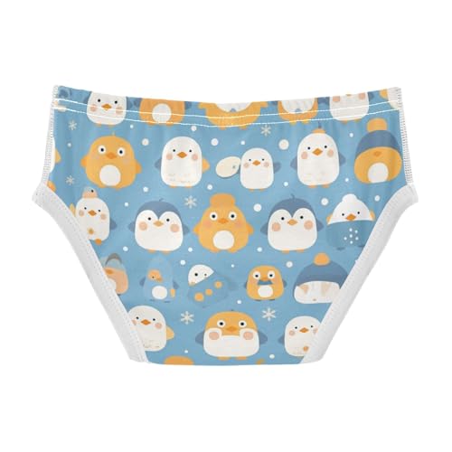 KLL Seamless Pattern Penguins Little Boys Soft Briefs Breathable Undies2