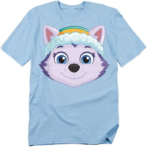 Popfunk Paw Patrol Everest Large Face Unisex Adult T Shirt Light Blue Medium