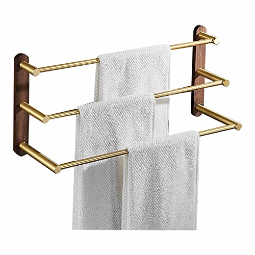 Barre à serviettes triple en noyer pour organiser votre salle de bain comme un grand hôtel