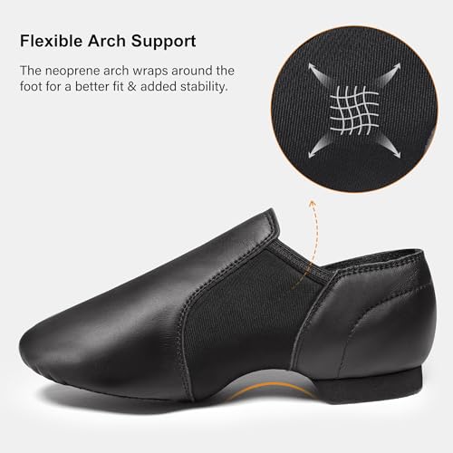 Stelle Jazz Shoes for Women Men Leather Upper Slip-on Dance Shoes Unisex3