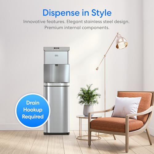 Image of Brio Moderna Reverse Osmosis Bottleless Water Cooler Dispenser - Self-Cleaning, Dispenses Hot and Cold Water, TDS Meter, Child Safety Lock, Digital Display and LED Light
