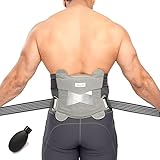 Aofit Back Brace Lumbar Support Belt with Adjustable Air Pump, 3 Removable Metal Stays, Compression