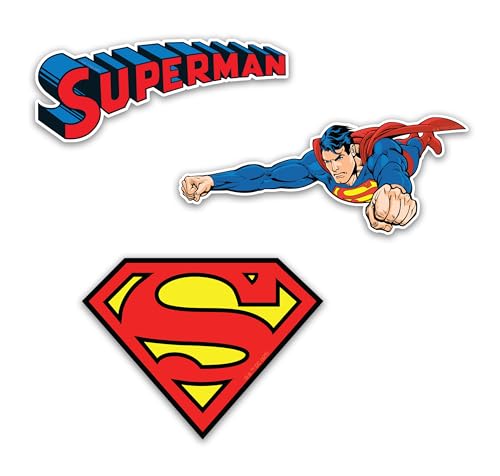 Elektroplate Flying Superman & Logos Dynamic Car Decals Set of 3