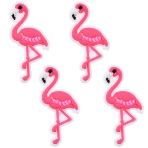 Breloques flamant rose pour chaussures aux détails soignés, lot de 4