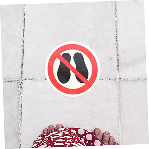 DOITOOL 15 peças Não pisar em adesivos redondos cuidado perigo decalque segurança sinal de aviso red
