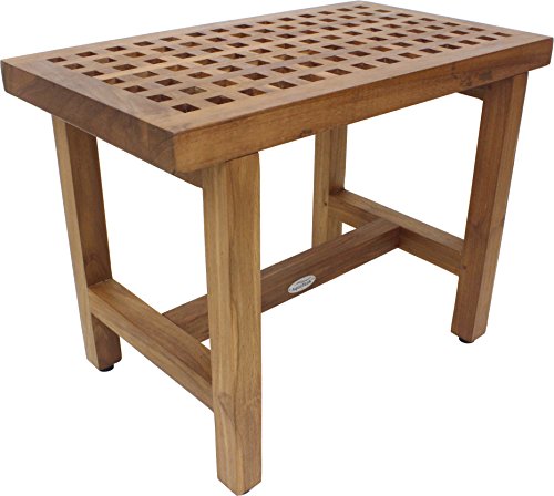 AquaTeak Patented 24" Grate Lotus Teak Shower Bench - Image 3