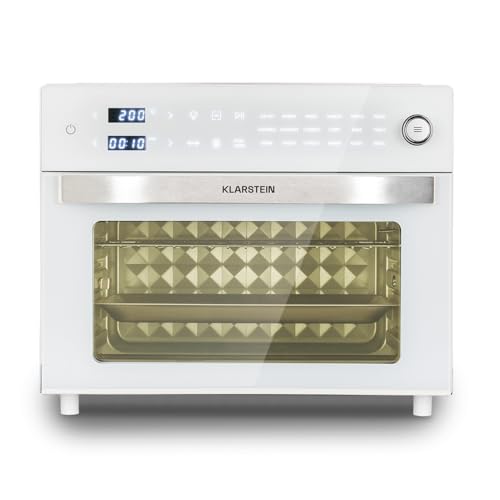 Klarstein Vigor Air - Friggitrice ad aria XXL con 1800 W, friggitrice ad aria calda da 30 litri, air fryer, 18 programmi, calore dall'alto e dal basso, bianco
