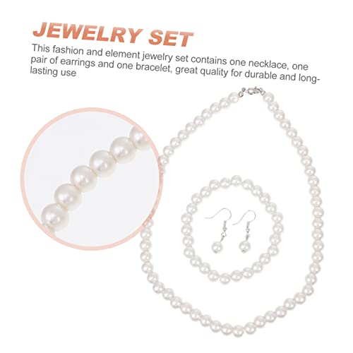 USHOBE 1 Conjunto De Joias Conjunto De Três Peças Pulseiras Da Moda Pulseira De Colar De Pérolas Art