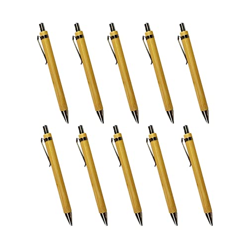 Eylkeup Juego de 10 bolígrafos de bambú, bolígrafos de madera, de bambú, sostenible y respetuoso con el medio ambiente Cover