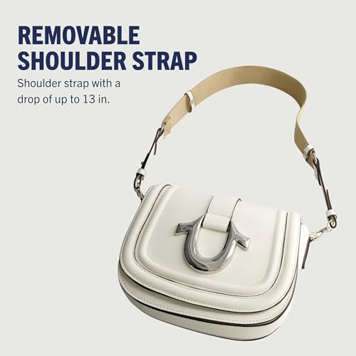 True Religion Shoulder Bag, Women's Faux Leather Crossbody Purse with Adjustable Shoulder Strap, White, One Size4