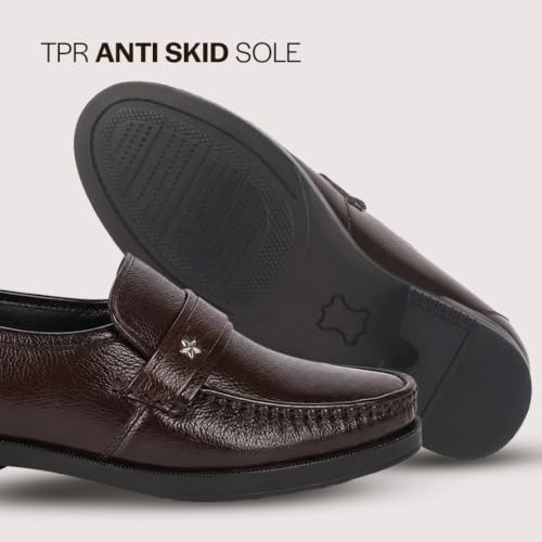 Image of FAUSTO Men Leather Formal Pull-On Shoes