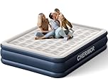 CHERIMOR King Air Mattress with Built in Pump, 46 cm High Luxury Thicken Sturdy Inflatable Mattress for Guests & Home, Portable Blow up Mattress with Carry Bag, Air Bed for Guests & Home