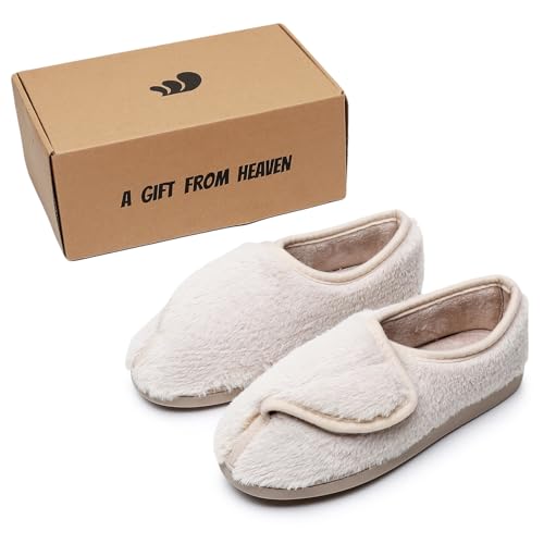 Image of Git-up Women Soft wide Slippers Memory Foam Closed Toed Diabetic Arthritis Edema House Slippers