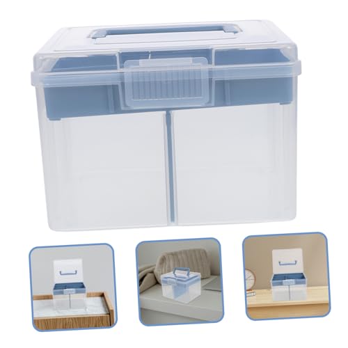 Caja organizadora de monedas de plástico azul miniatura 7
