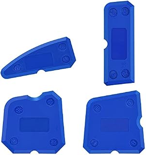 SULOLI Sealant Finishing Tool,4 Piece Portable Blue Silicone Former Sealant Caulking Tool Kit,Multi-Edge Silicone Sealant Applicator Tool Smoother Mastic Tool