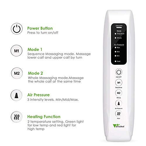 Amzdeal Leg Massager for Circulation Thigh and Calf Massager with Knee Heating, Leg Compression Machine, Home & Office Use
