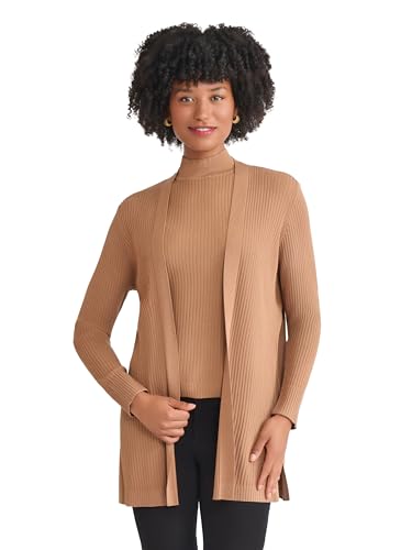 Jones New York Women's Long Sleeve Ribbed Cardigan Sweater