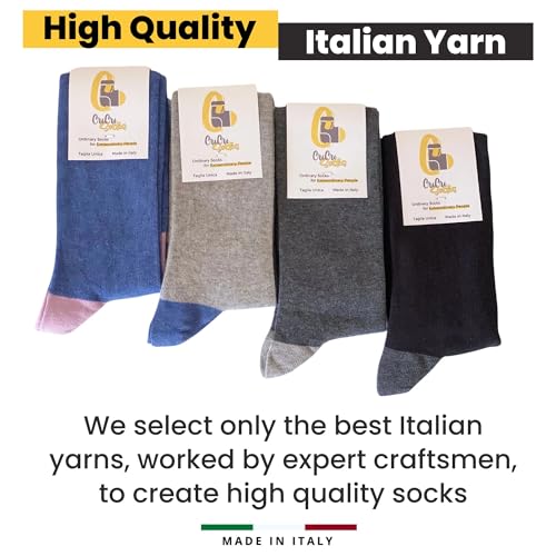 Image of Cotton Knee High Socks for Women Made in Italy, Long Socks for Women (One Size Fits All) Women Dress Socks