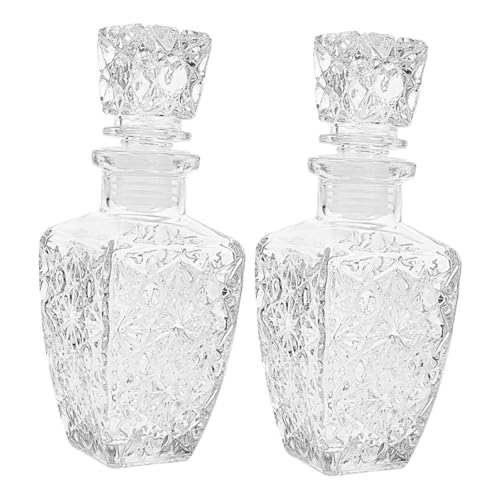 SOIMISS 2 piezas Botellas de Vidrio para Licor Reutilizables Herméticas Resistentes para Fiestas y Bebidas Variadas