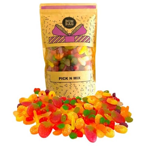 Large Vegan Fruity Pick'n'Mix Bag - 1L - Mixed Fruit Jelly Sweets - Fizzy & Non-Fizzy Vegan Candy Gift Bag for Birthdays and Other Occasions Cover