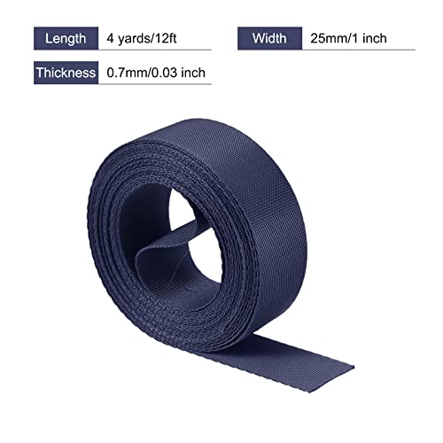 Image of MECCANIXITY Flat Nylon Webbing Strap 1 Inch 4 Yards Dark Blue for Backpack, Cargo Strap, Luggage-rack