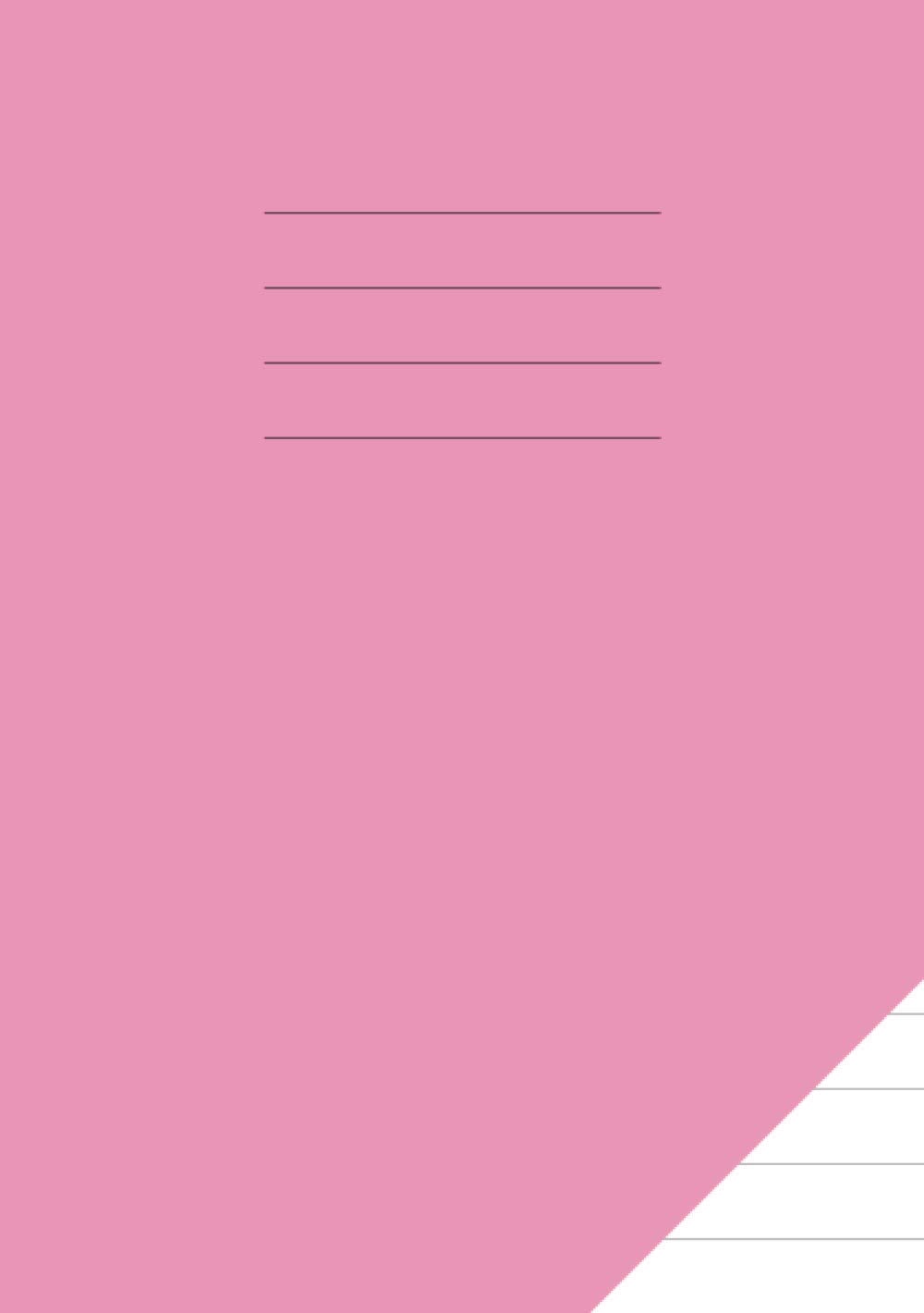 A5 Exercise Book 12mm Ruled: Simple Lined Jotter / Notebook for School with Pink Cover