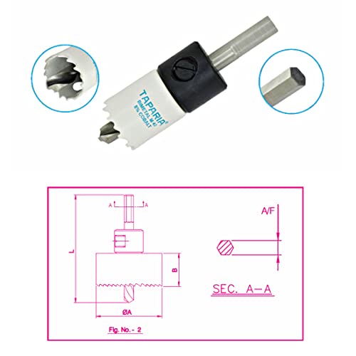 Image of Taparia Bimetal Mini Hole Saw HSM 14 - Precision Cutting Tool, High -Speed Steel Teeth for Wood, Metal & Plastic