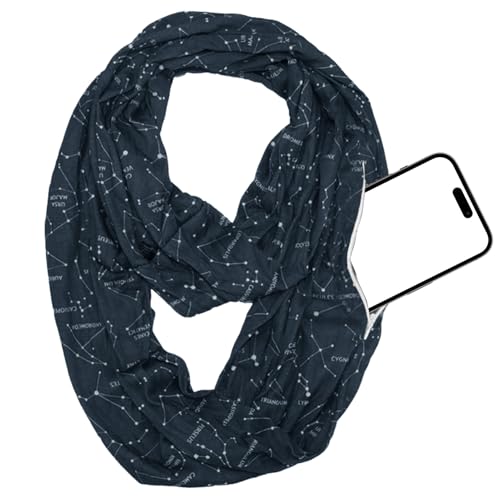 Generisch Bufanda con bolsillo con cremallera – Bufanda gruesa antirrobo, transpirable, bolsillo de lazo | pañuelo de poliéster para hombre y mujer, almacenamiento seguro para el teléfono móvil