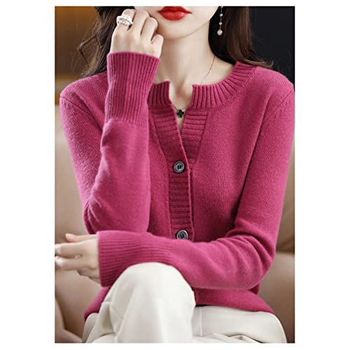 Cardigan De Malha Feminino Cardigan Solid Color Jackets Versátil Suéter Com Botão Para Escritório
