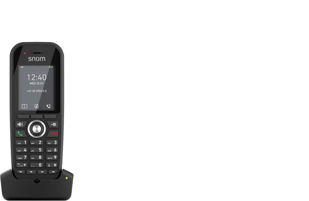 Snom M30 DECT-Mobilteil, SIP, Li-Ion, HD-Audio, Multizell, Schwarz | Enterprise-DECT-Roaming, SRTP/TLS-Verschlüsselung, 350h Standby & 22h Gesprächszeit, IP-Telefonie, 3 Jahre Garantie