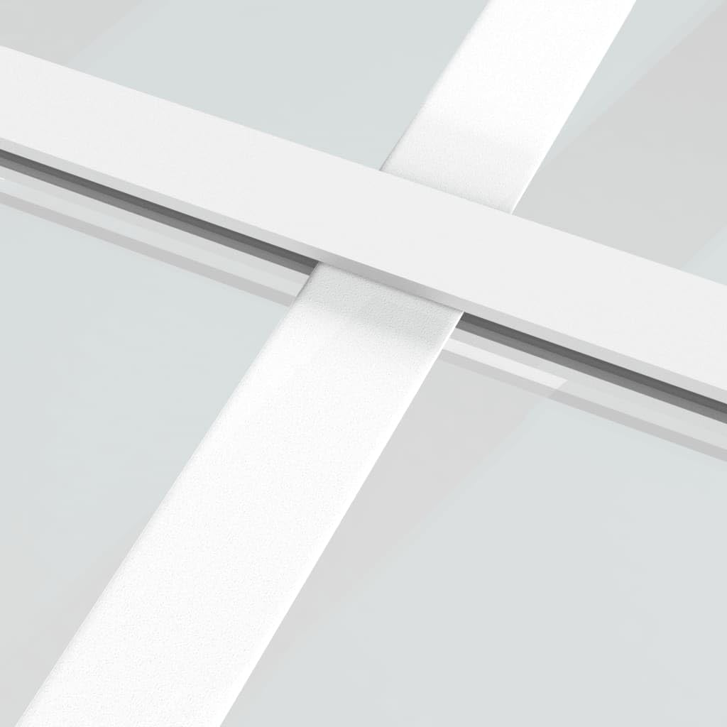 Drzwi przesuwne, matowe szkło ESG i aluminium, 102,5 x 205 cm, białe, materiały budowlane, drzwi, drzwi domowe