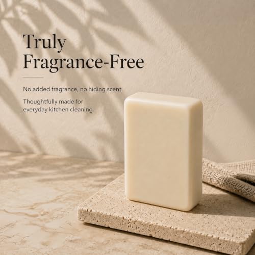 Image of KELEBS Unscented Natural Dish Soap Bar, Organic Coconut, Non-Toxic, 5-Pack