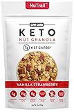NuTrail™ - Keto Vanilla Strawberry Nut Granola Healthy Breakfast Cereal - Low Carb Snacks & Food - 3g Net Carbs - Gluten Free, Grain Free - Almonds, Pecans, Coconut and more (11 oz) (1 Count)
