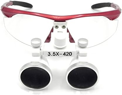 Miniatura 4 de NSKI Marco plástico de vidrio óptico de las lupas binocular DY-102 de 3.5X420m m con el antivaho rojo.
