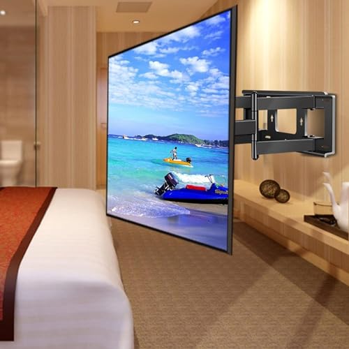 Support mural pour téléviseur haut de gamme structure double bras renforcée charge lourde 130kg