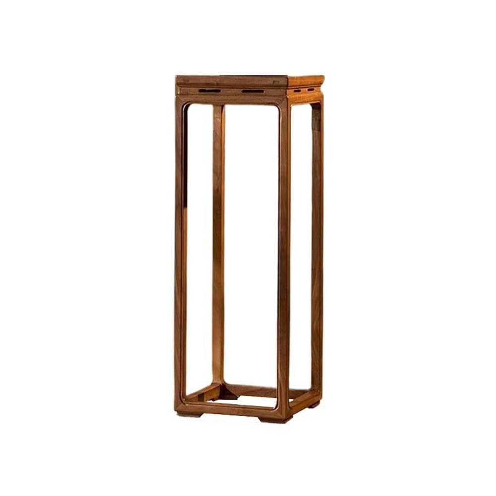 ZENY896V Home Vintage Tall Leg Plant Shelf, Walnut Wood Chinese Bonsai Base for Indoor Outdoor Decor(Large)